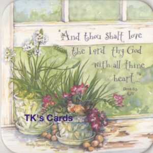 Shelly Reeves Smith "Flowers on Sill" Blessings of Home Coaster #7529
