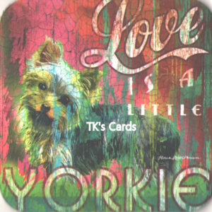 Patrick Reid O'Brien "Yorkie Puppy Dog" Man's Best Friend Coaster