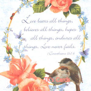 Barbara Mitchell "Birds & Roses" Anniversary Scripture Card #33078