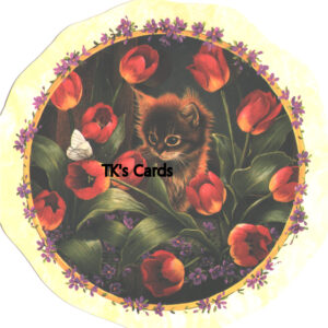 Barbara Mitchell "Kitten & Tulips" Birthday Select Card #36551