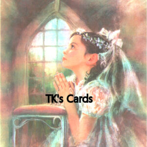 Kathy Fincher "First Communion Girl with Rosary" First Communion Card #10752