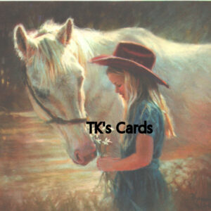 Kathy Fincher "Girl Horse Flowers" Birthday Card #11748