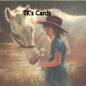 Kathy Fincher "Girl with Horse & Flowers" Blank Notecard #35971