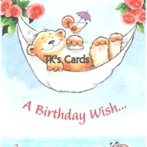 Margaret Sherry "Teddy Bear Relaxation" Birthday Sherry Bear Card #40582