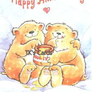 Margaret Sherry "Teddy Bears & Honey" Anniversary Sherry Bear Card #40592