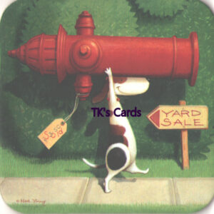 Ned Young "Yard Sale" A Dog's Life Coaster