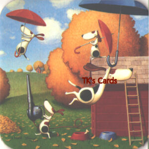 Ned Young "Blowing Umbrella Play" A Dog's Life Coaster