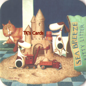 Ned Young "Kitty Litter Castle" A Dog's Life Coaster