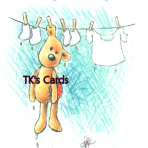 Rory Tyger "Teddy Bear on Clothesline" Encouragement Notions Card #95221