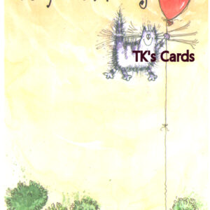 Margaret Sherry "Cat & Red Balloon" Birthday Kats Card #29200