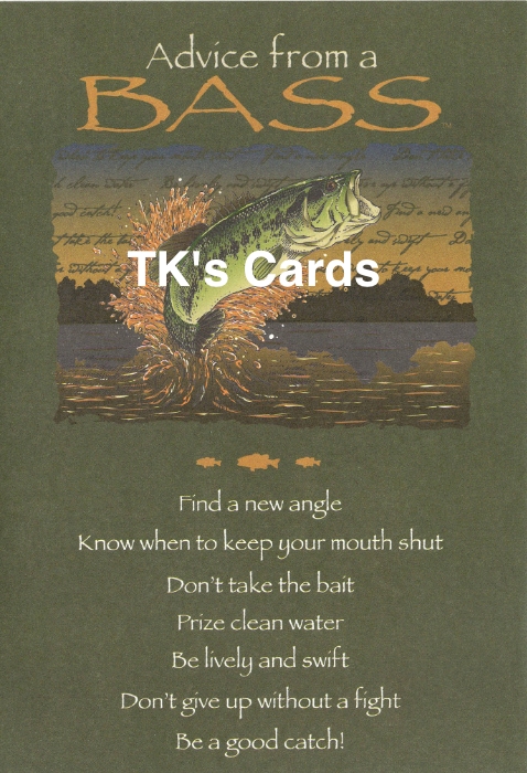 Your True Nature "Advice Bass Fish" Birthday Card #60276 - TK's Cards