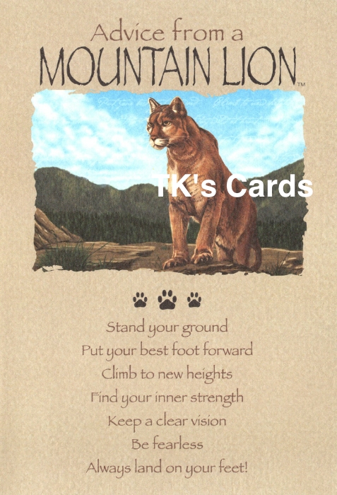 Your True Nature "Advice Mountain Lion" Birthday Card #60405 - TK's Cards